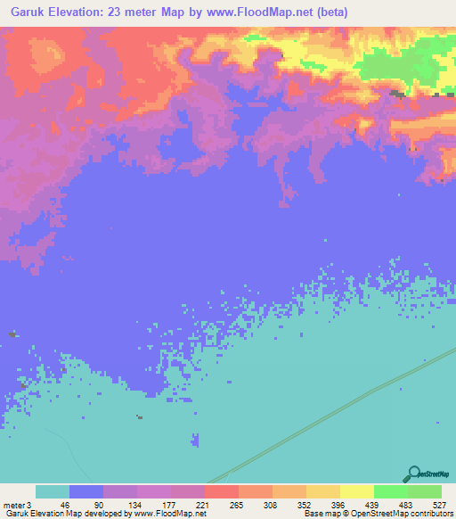 Garuk,Iran Elevation Map