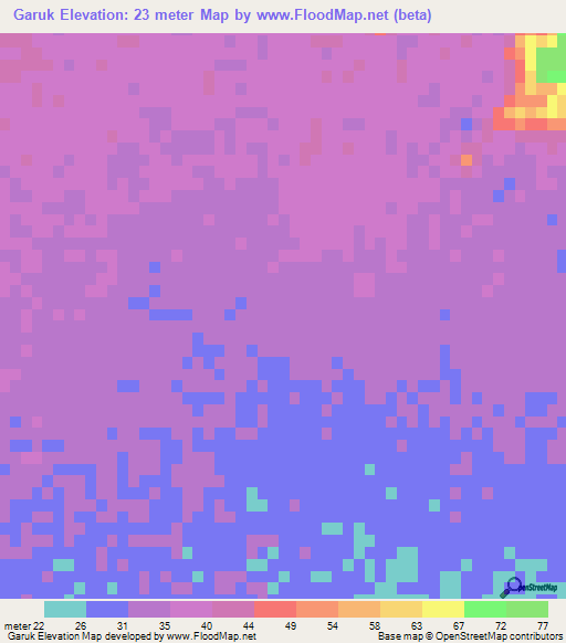 Garuk,Iran Elevation Map