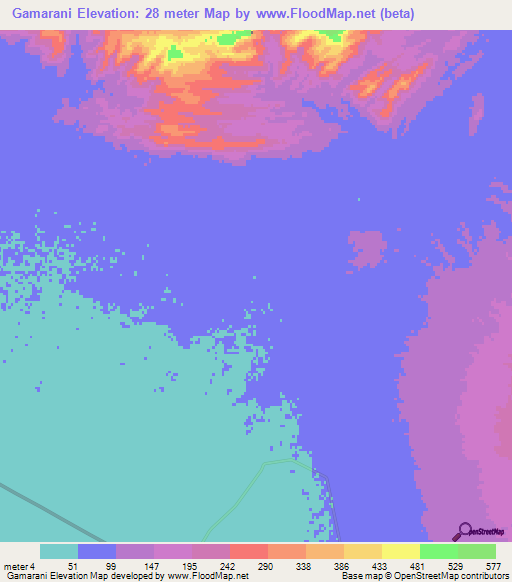 Gamarani,Iran Elevation Map