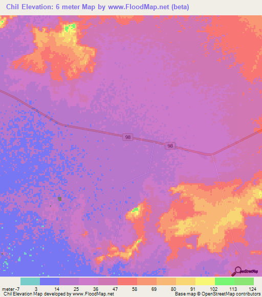 Chil,Iran Elevation Map