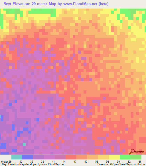 Beyt,Iran Elevation Map