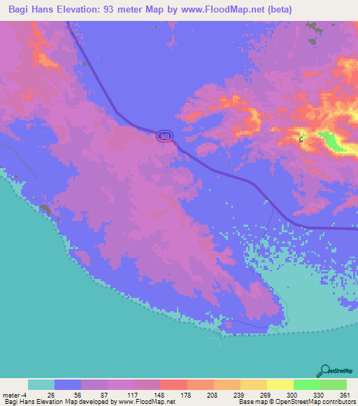 Bagi Hans,Iran Elevation Map