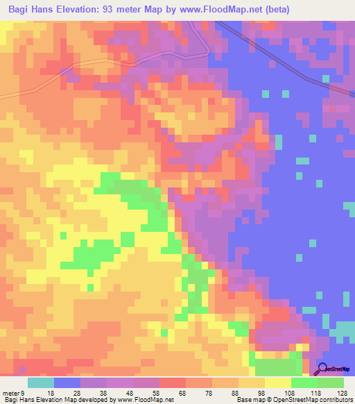 Bagi Hans,Iran Elevation Map