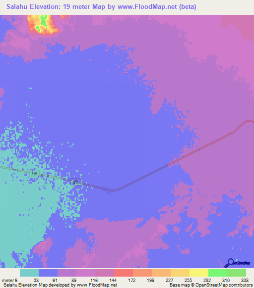 Salahu,Iran Elevation Map