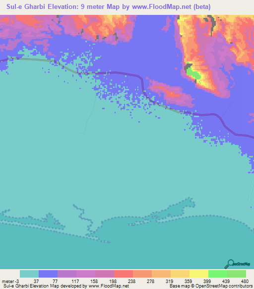 Sul-e Gharbi,Iran Elevation Map