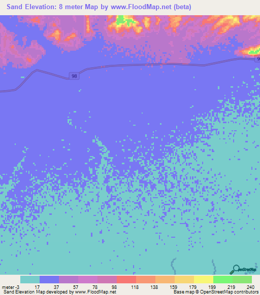 Sand,Iran Elevation Map