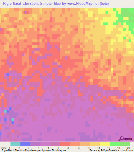 Rig-e Nasri,Iran Elevation Map