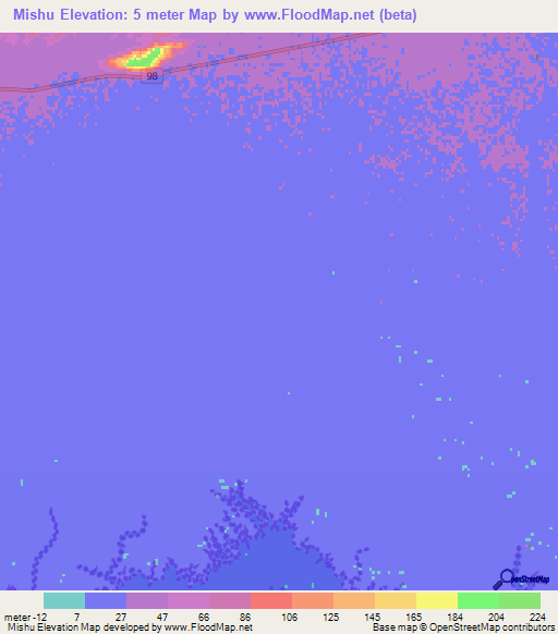 Mishu,Iran Elevation Map
