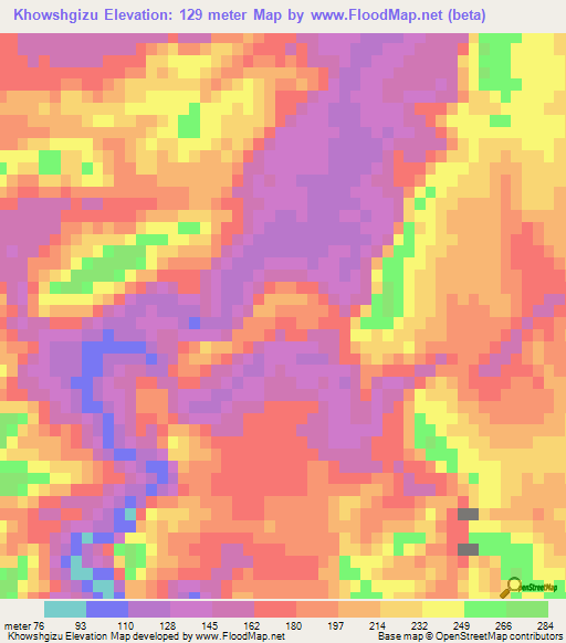 Khowshgizu,Iran Elevation Map