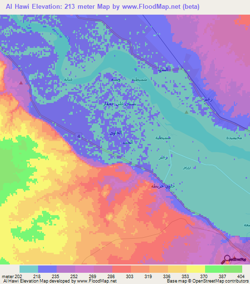 Al Hawi,Syria Elevation Map