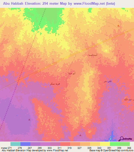Abu Habbah,Syria Elevation Map