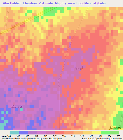 Abu Habbah,Syria Elevation Map