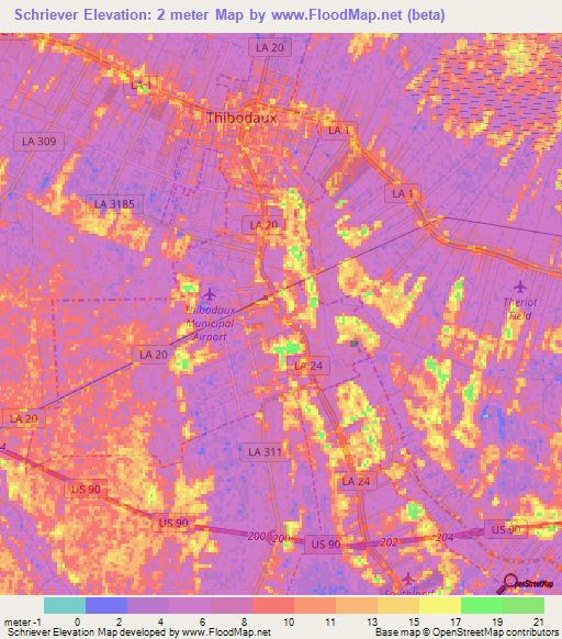 Elevation of Schriever,US Elevation Map, Topography, Contour