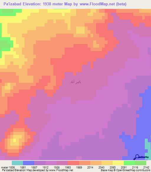 Pa'izabad,Iran Elevation Map