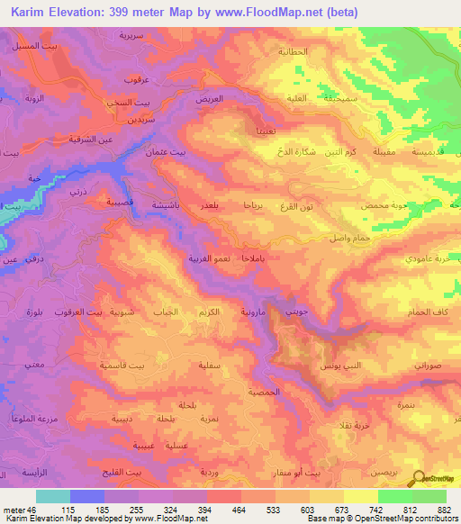 Karim,Syria Elevation Map