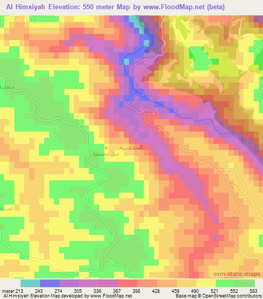 Al Himsiyah,Syria Elevation Map