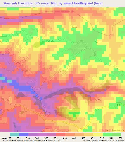 `Asaliyah,Syria Elevation Map