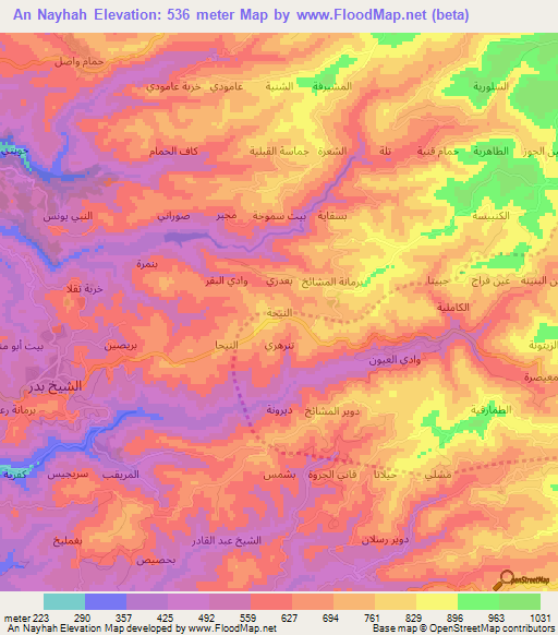 An Nayhah,Syria Elevation Map