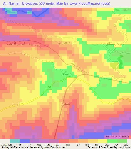 An Nayhah,Syria Elevation Map