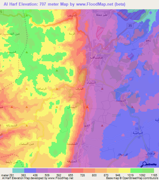 Al Harf,Syria Elevation Map