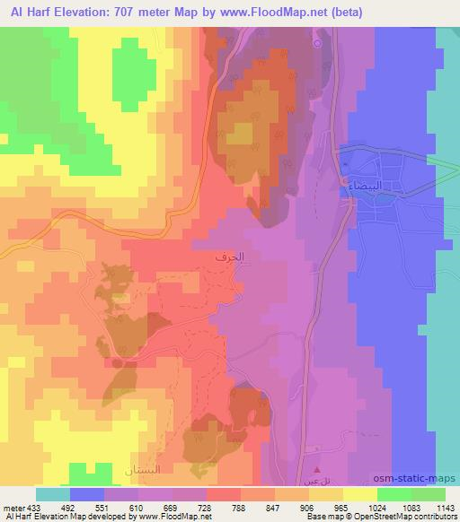 Al Harf,Syria Elevation Map