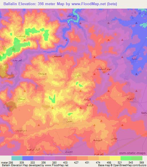 Ballalin,Syria Elevation Map