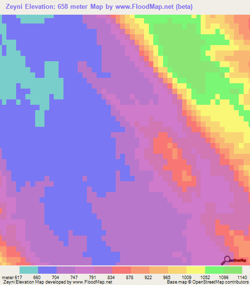 Zeyni,Iran Elevation Map