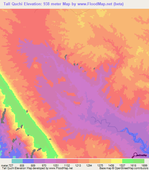 Tall Quchi,Iran Elevation Map