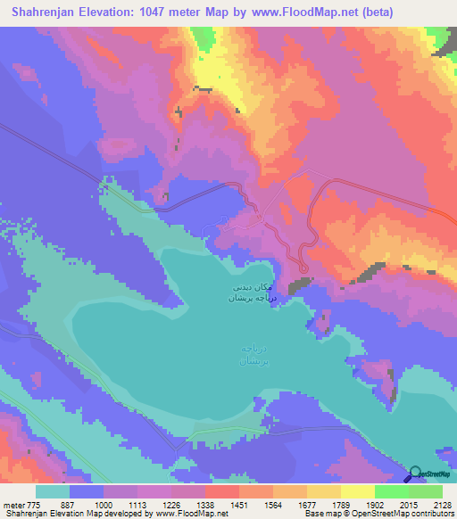 Shahrenjan,Iran Elevation Map