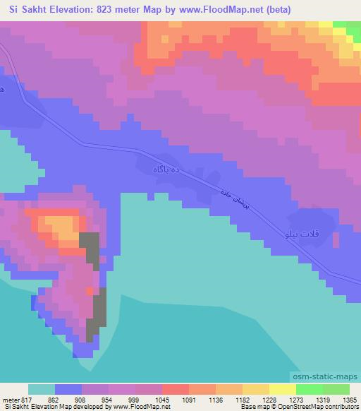 Si Sakht,Iran Elevation Map