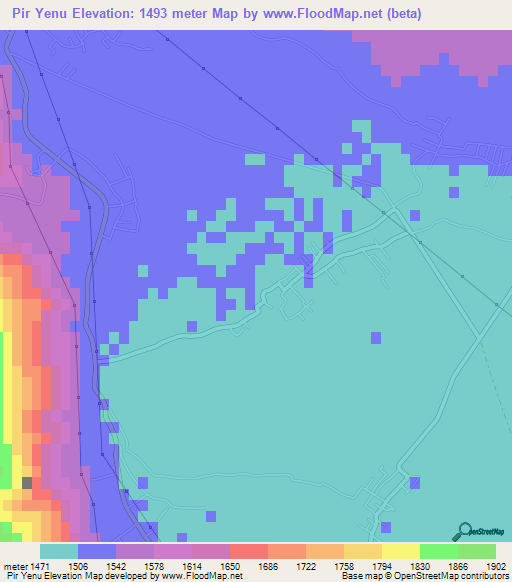 Pir Yenu,Iran Elevation Map