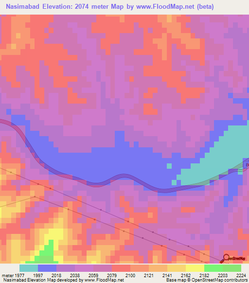Nasimabad,Iran Elevation Map