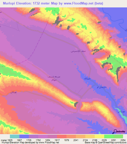 Murlopi,Iran Elevation Map