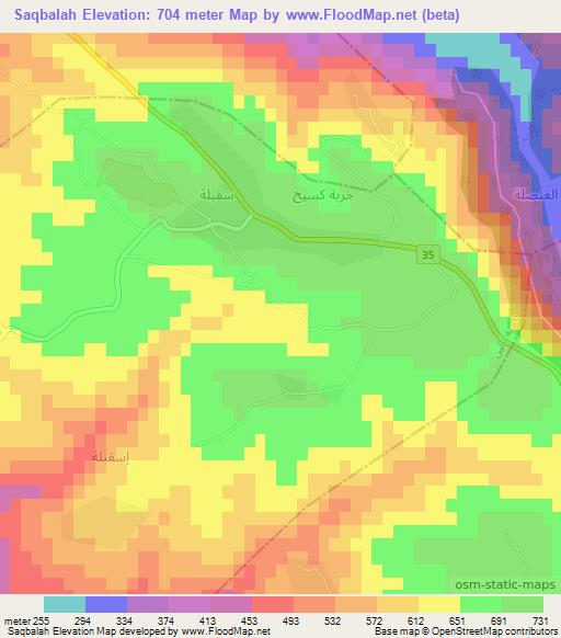 Saqbalah,Syria Elevation Map