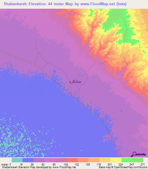 Shabankareh,Iran Elevation Map