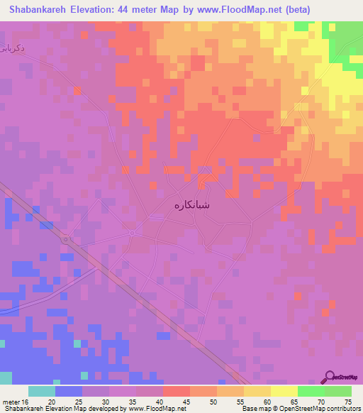 Shabankareh,Iran Elevation Map