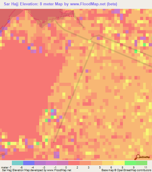 Sar Hajj,Iran Elevation Map