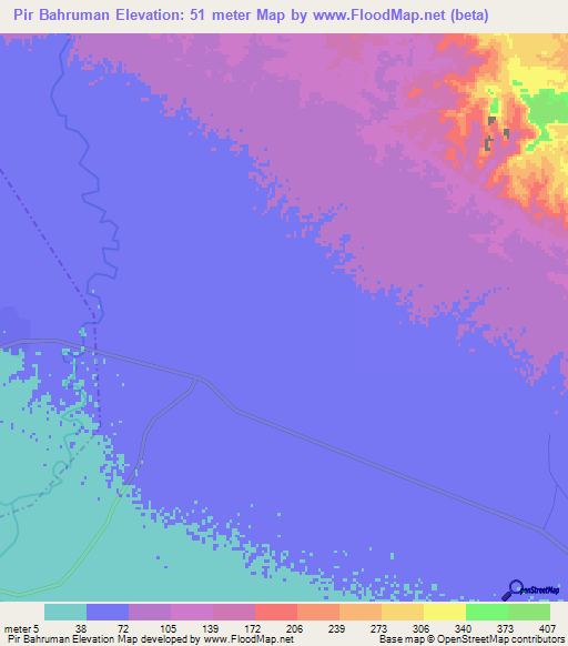 Pir Bahruman,Iran Elevation Map