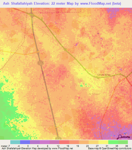 Ash Shafallahiyah,Qatar Elevation Map