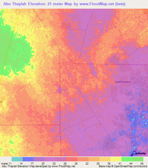 Abu Thaylah,Qatar Elevation Map