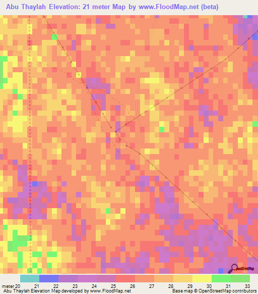 Abu Thaylah,Qatar Elevation Map
