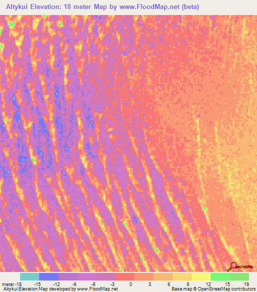 Altykui,Turkmenistan Elevation Map