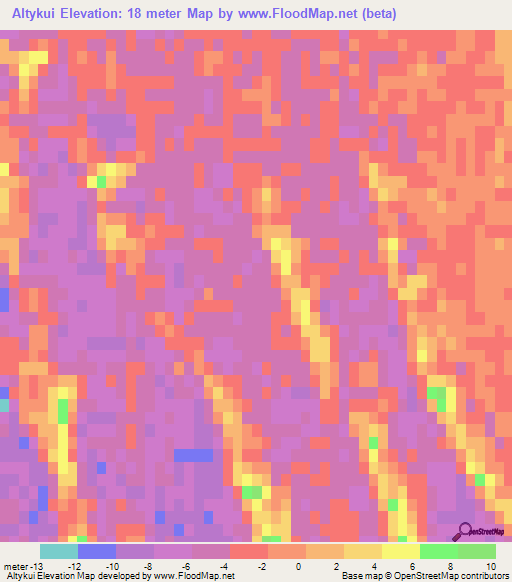 Altykui,Turkmenistan Elevation Map