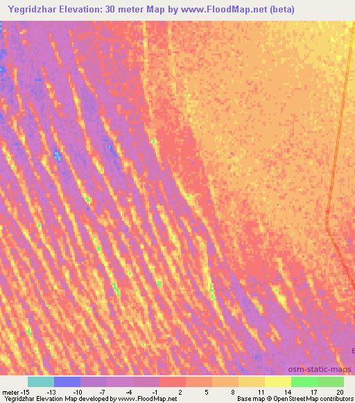 Yegridzhar,Turkmenistan Elevation Map