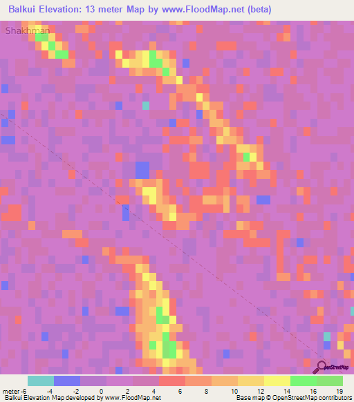 Balkui,Turkmenistan Elevation Map