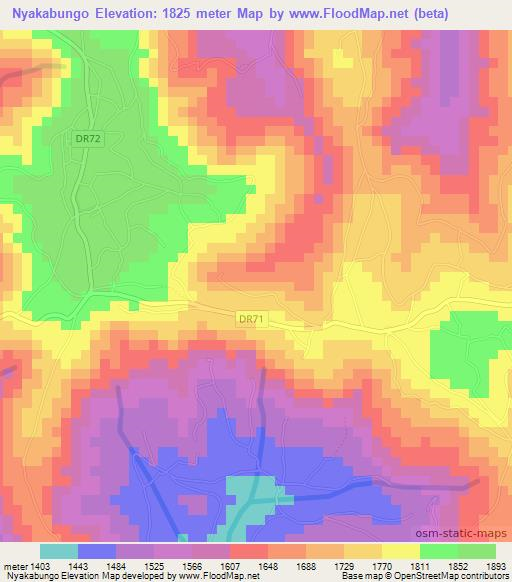 Nyakabungo,Rwanda Elevation Map