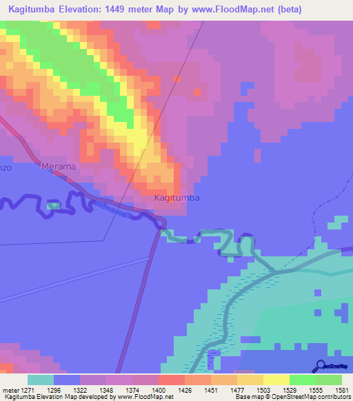 Kagitumba,Uganda Elevation Map