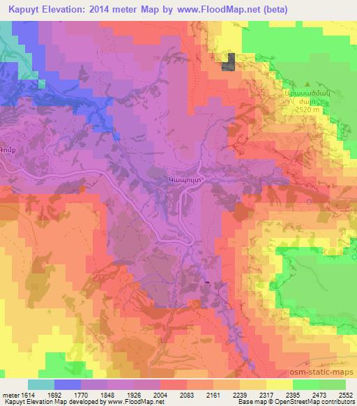 Kapuyt,Armenia Elevation Map
