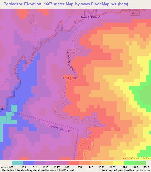 Berdadzor,Azerbaijan Elevation Map