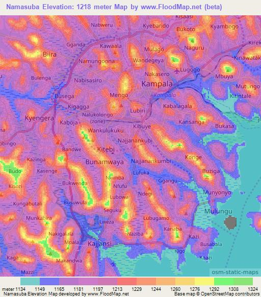 Namasuba,Uganda Elevation Map